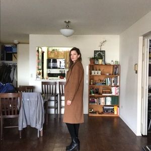 Vintage 100% Wool, Hand Tailored Camel Coat SZ SM